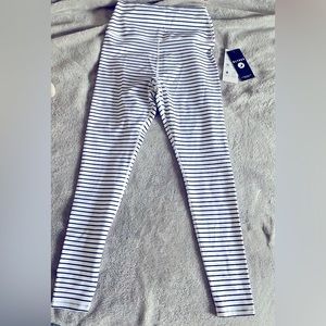 Glyder women’s leggings size medium black/white striped new with tags